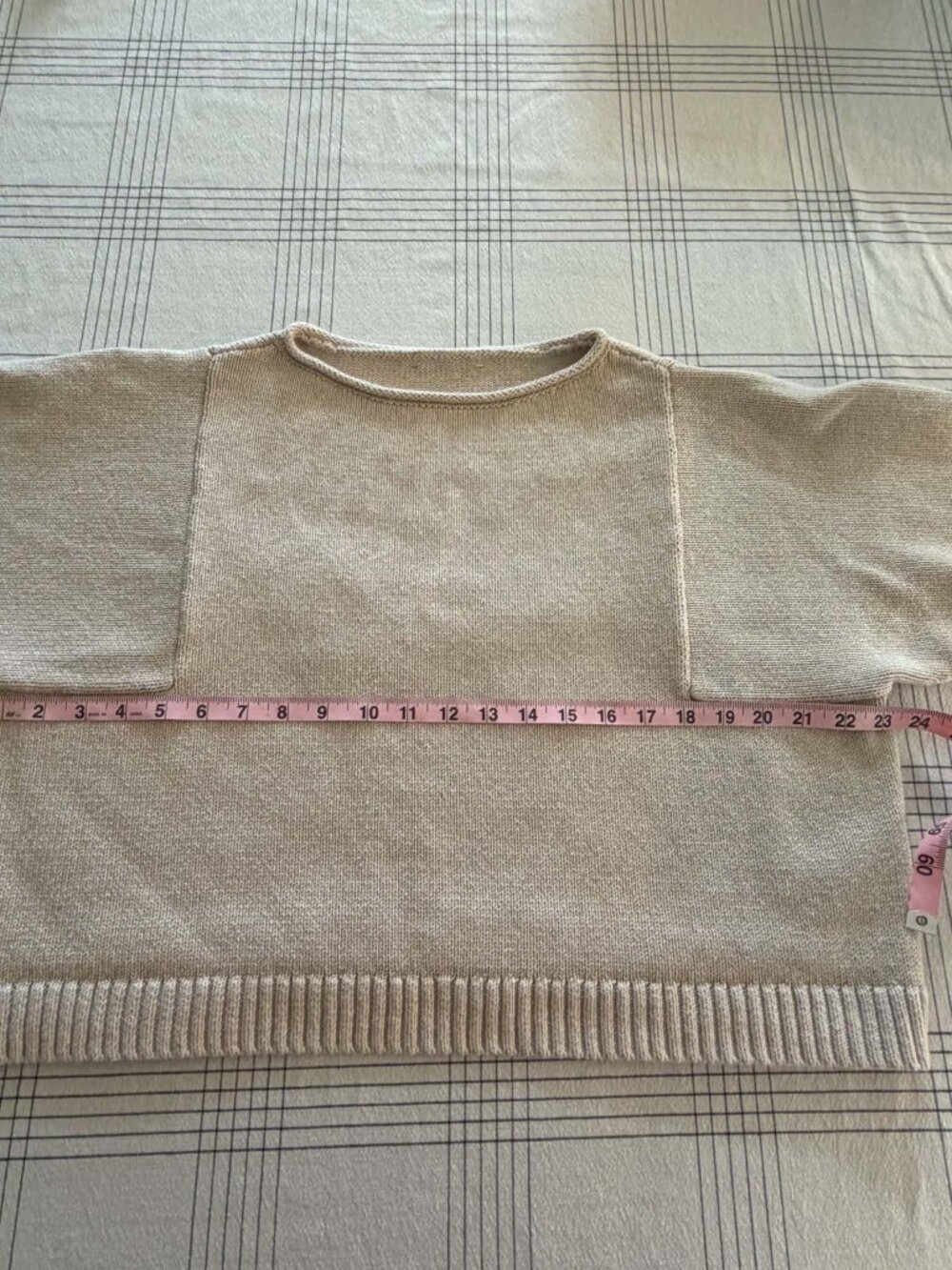 J.Crew 100% Cotton Rollneck Boxy Cropped Sweater Oatmeal Small - Picture 3 of 8